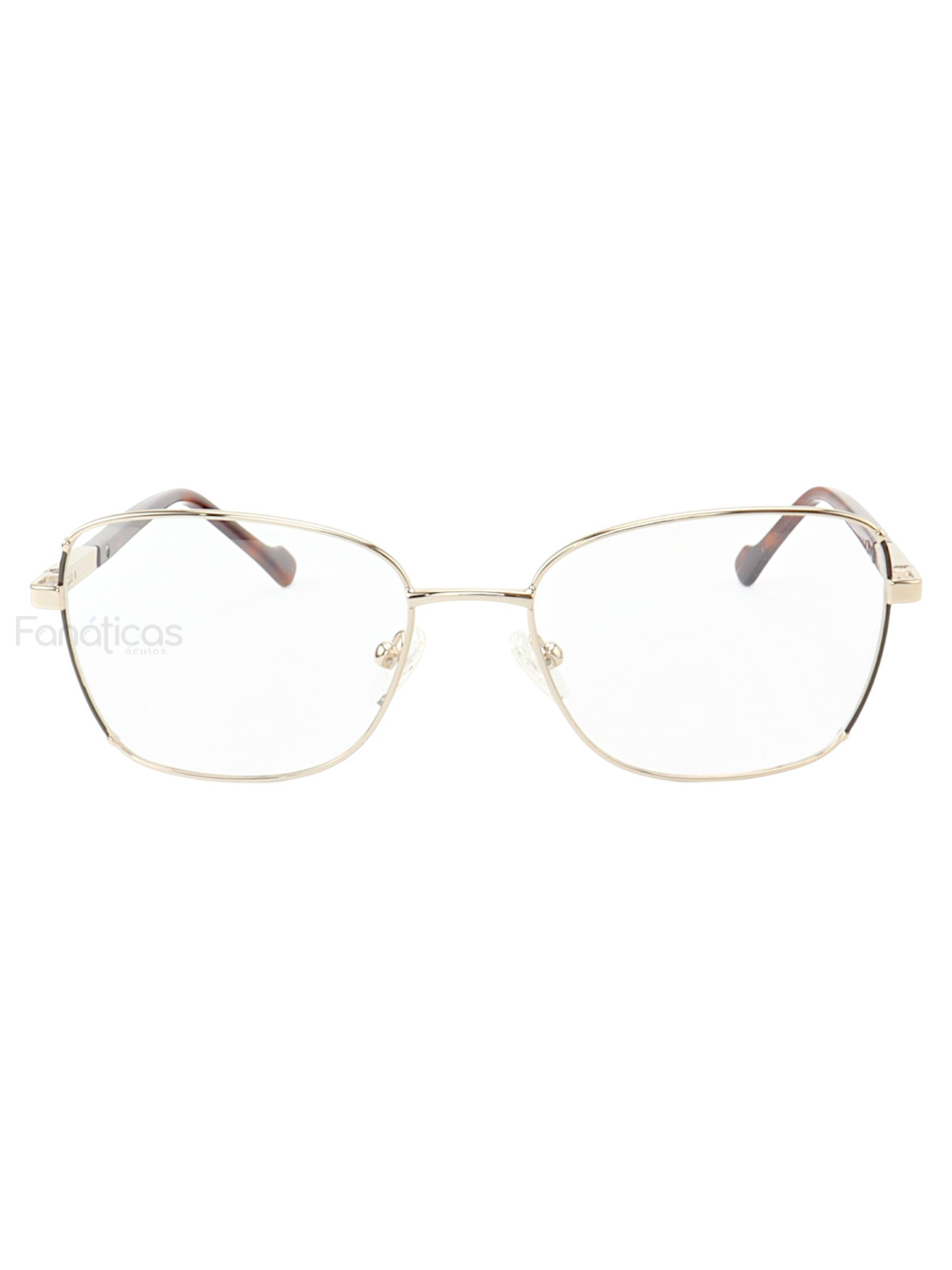 Armação de Óculos Oval MT8022 Dourado e Marrom