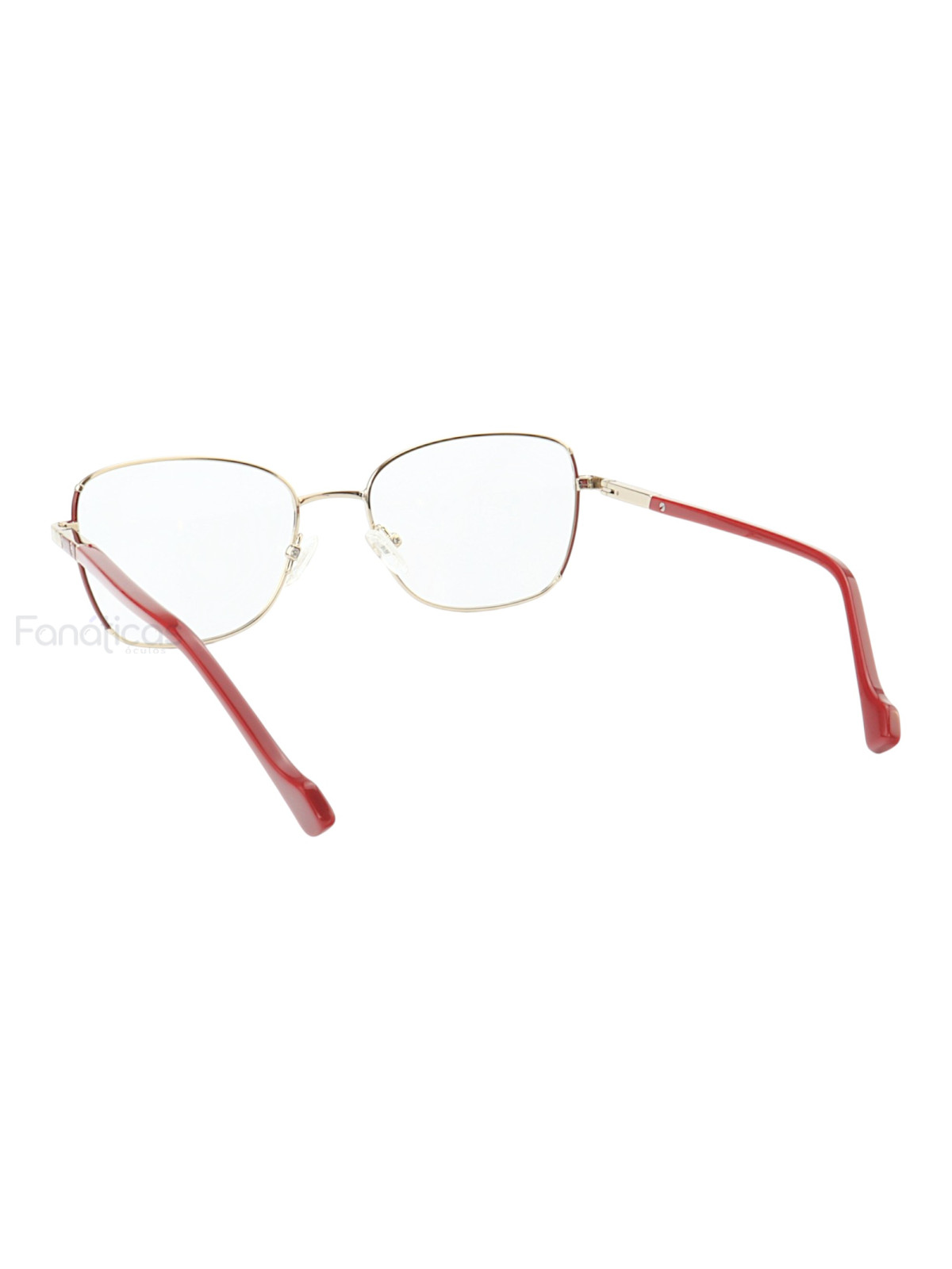 Armação de Óculos Oval MT8022 Dourado e Vermelho