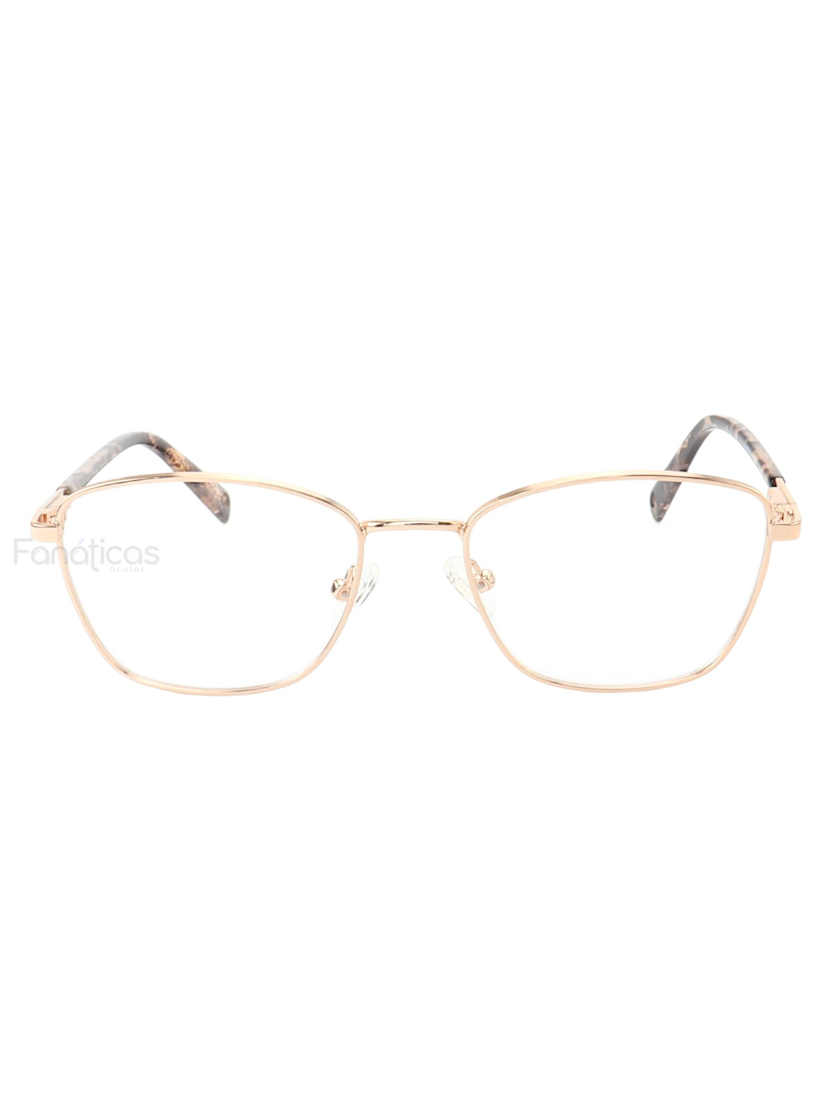 Armação de Óculos Oval MT8050 Dourado e Tartaruga Claro