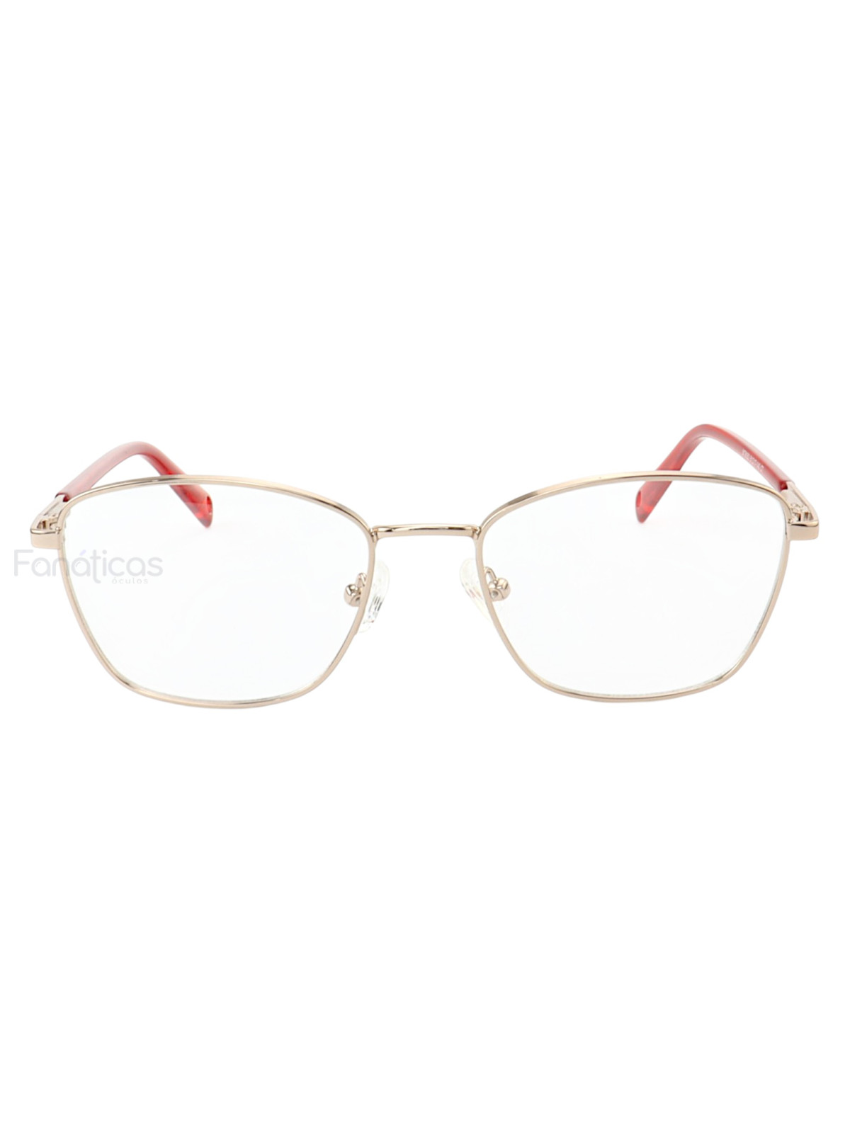 Armação de Óculos Oval MT8050 Dourado e Vermelho