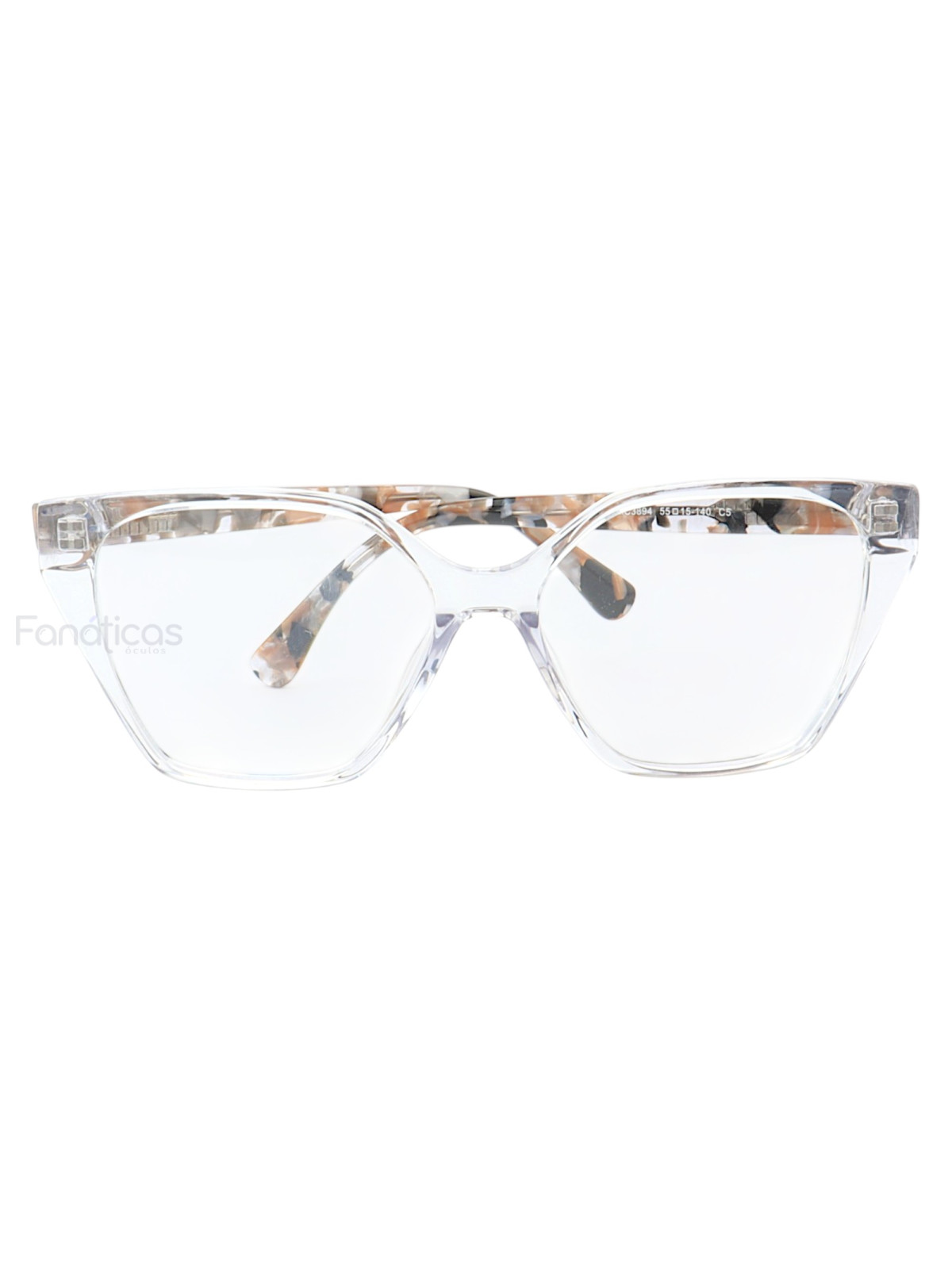Armação de Óculos Quadrado MC3894 Transparente e Floral