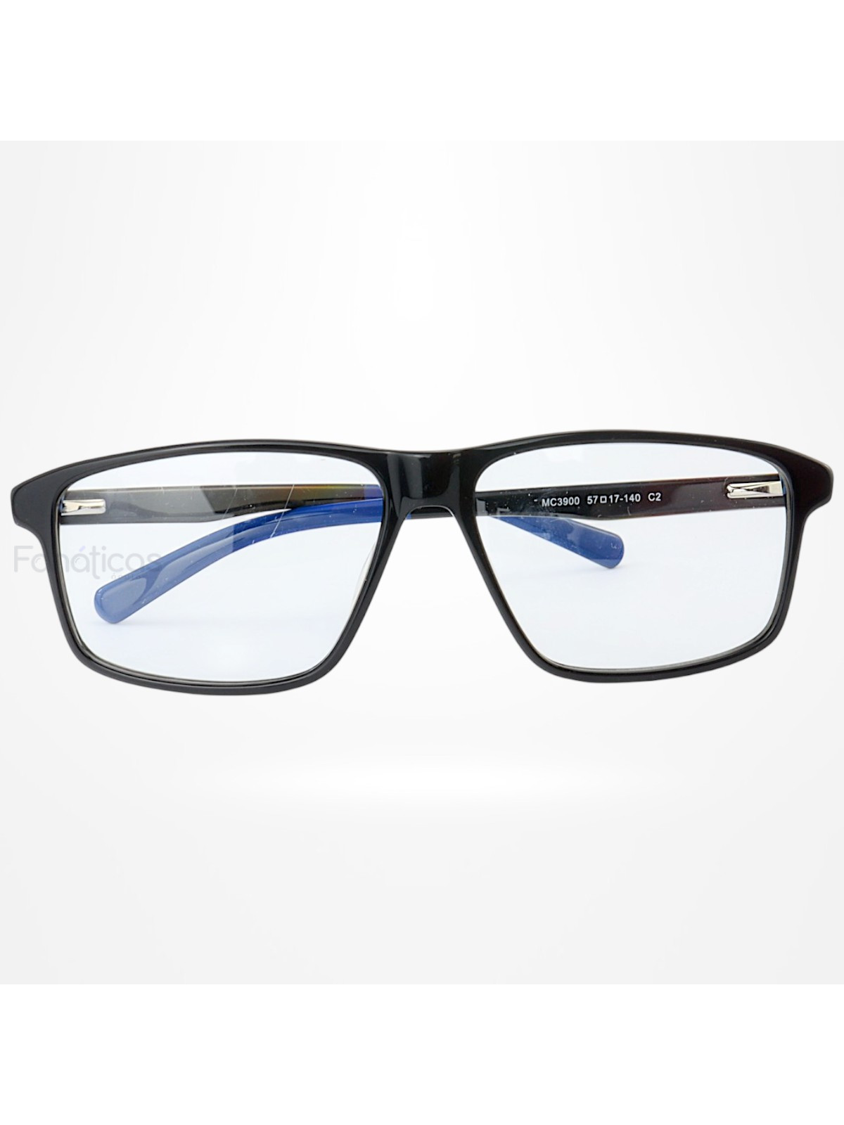 Armação de Óculos Quadrado MC3900 Preto e Azul
