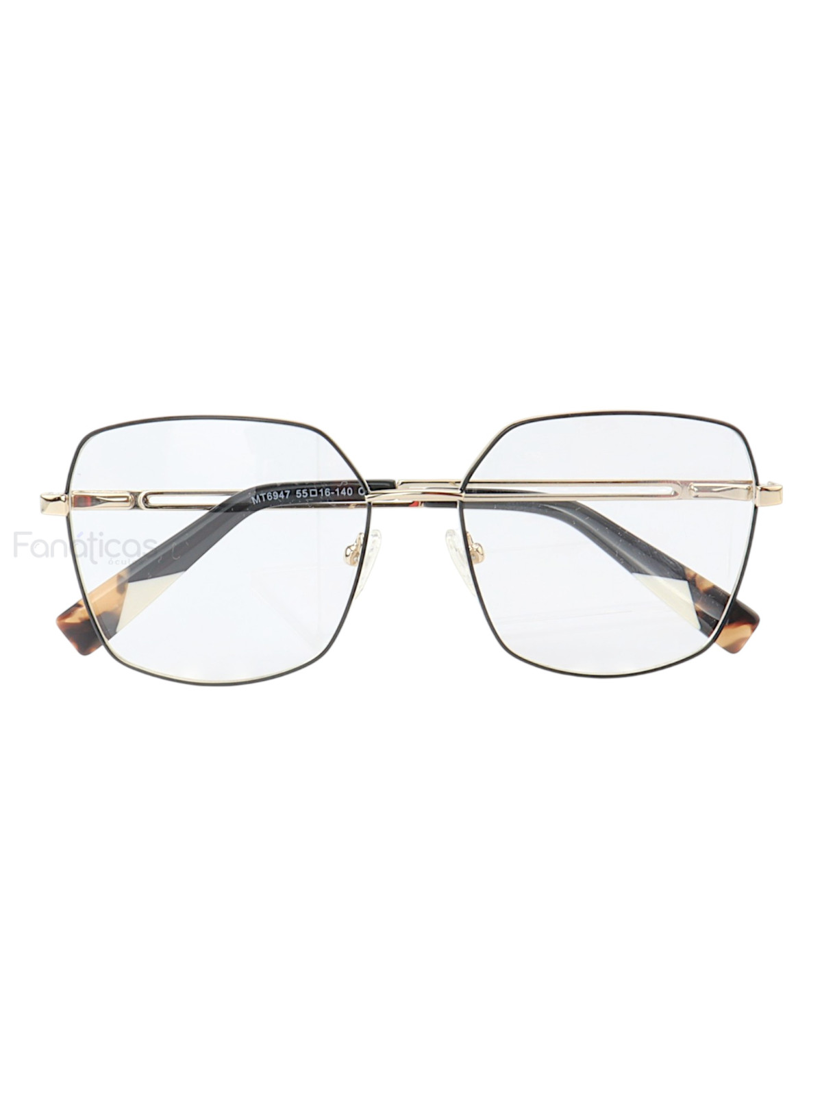 Armação de Óculos Quadrado MT6947 Dourado e Preto