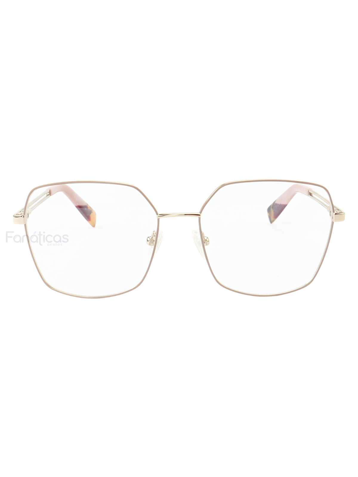 Armação de Óculos Quadrado MT6947 Dourado e Rosa
