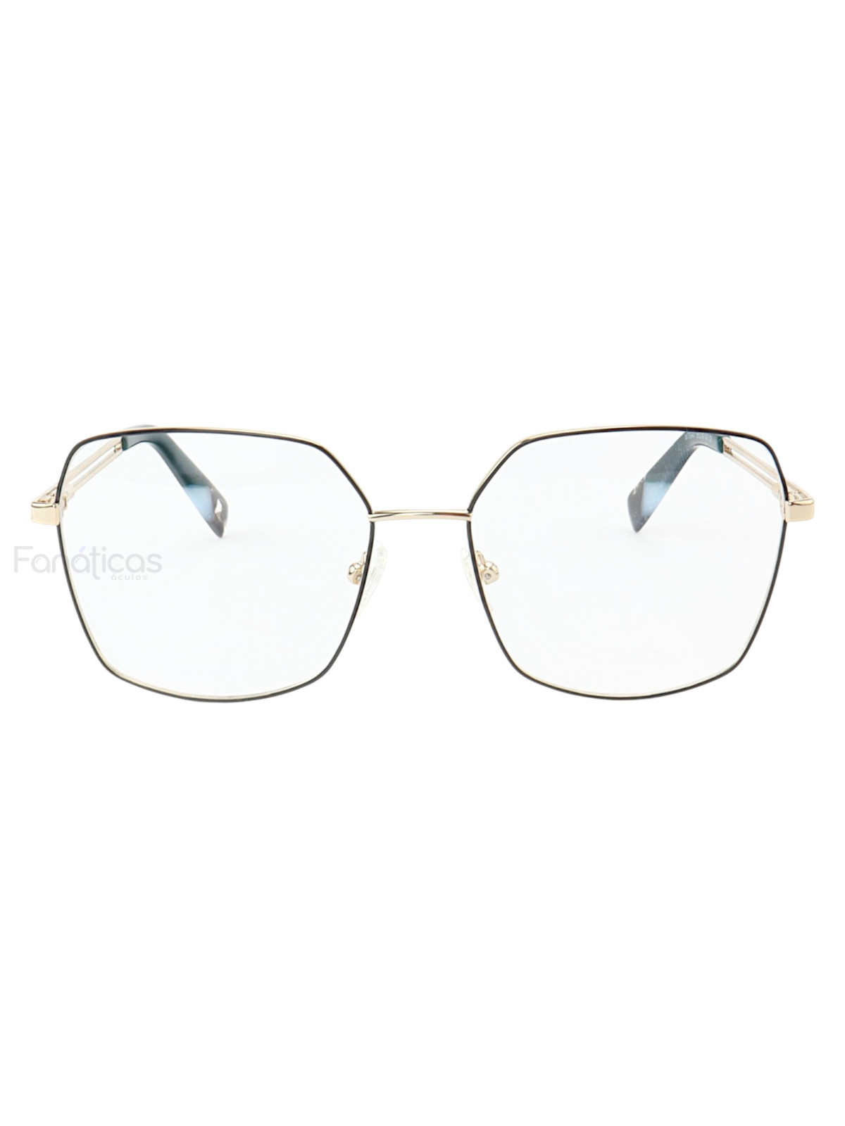 Armação de Óculos Quadrado MT6947 Dourado e Verde