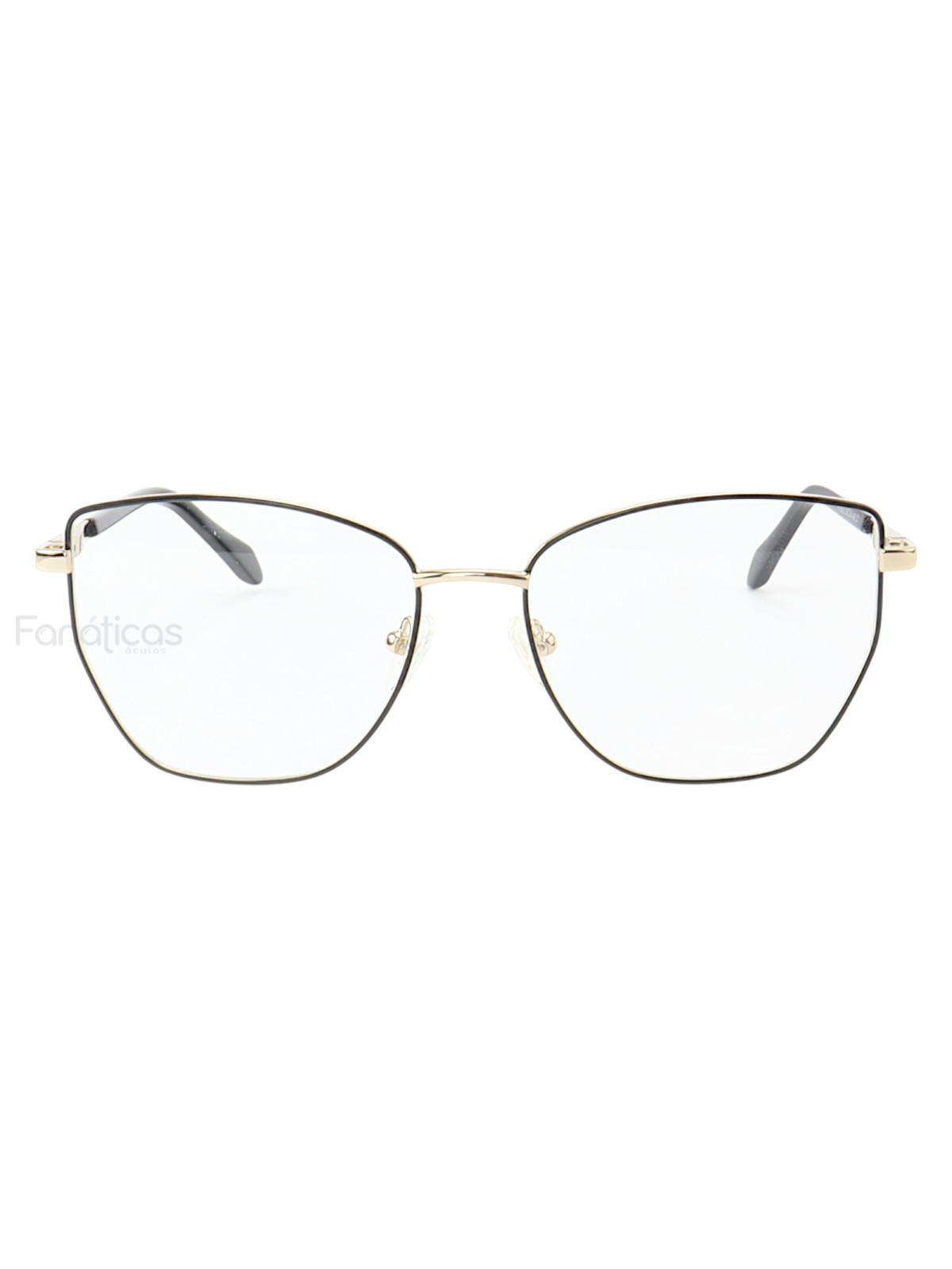 Armação de Óculos Quadrado MT8023 Preto e Dourado
