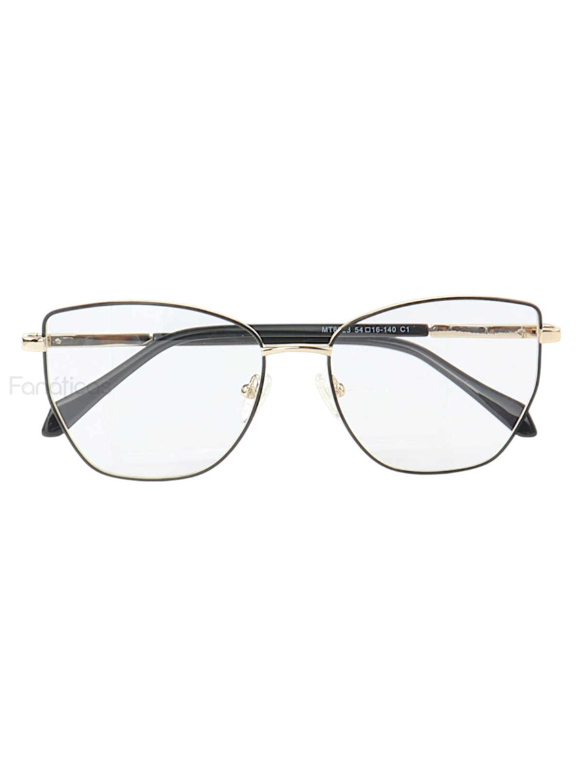Armação de Óculos Quadrado MT8023 Preto e Dourado