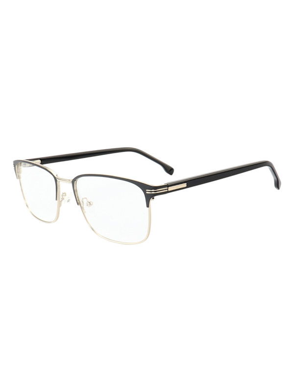 Armação de Óculos Quadrado MT8043 Preto e Prata Gold