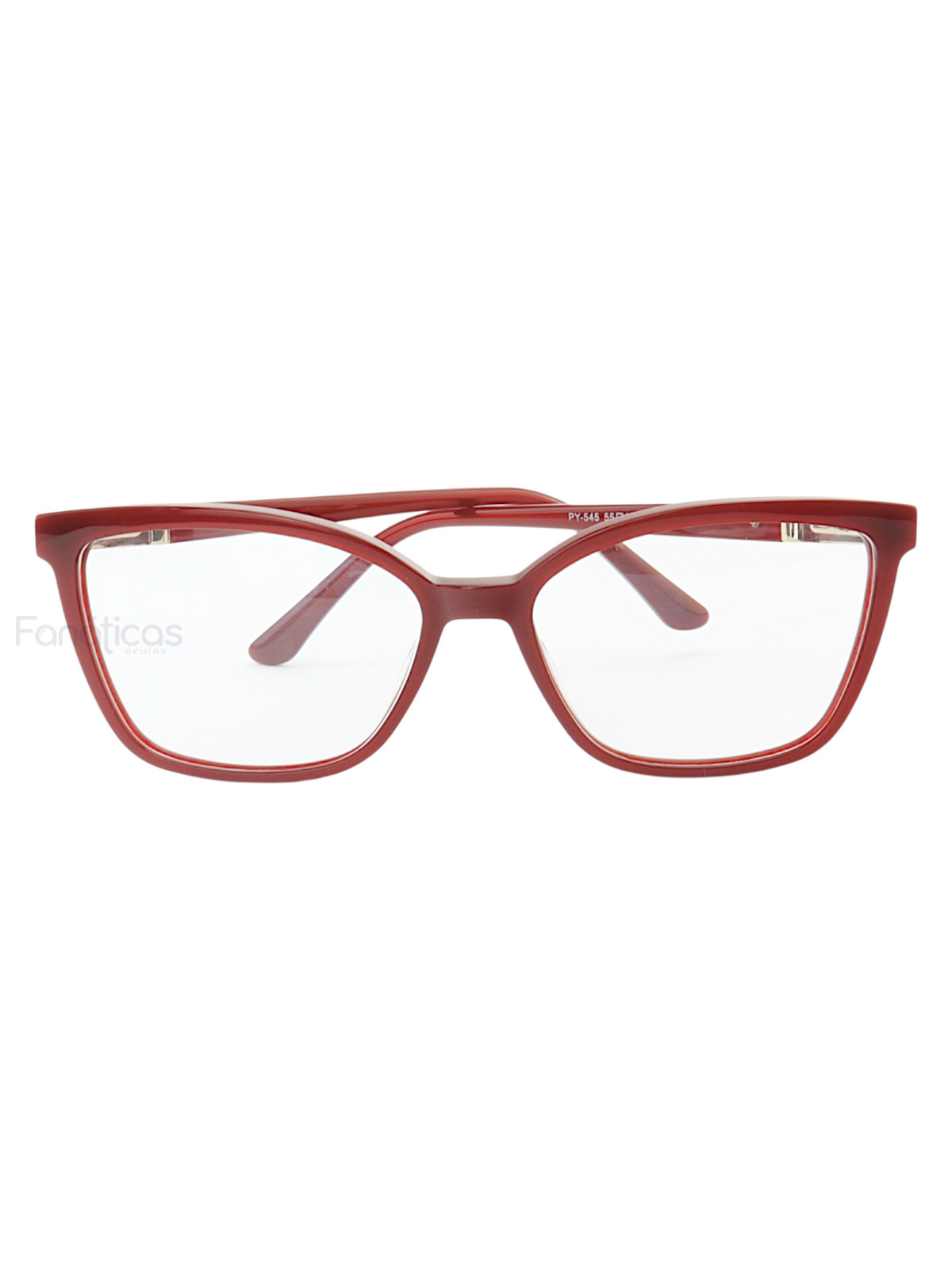 Armação de Óculos Quadrado PY545 Vermelho