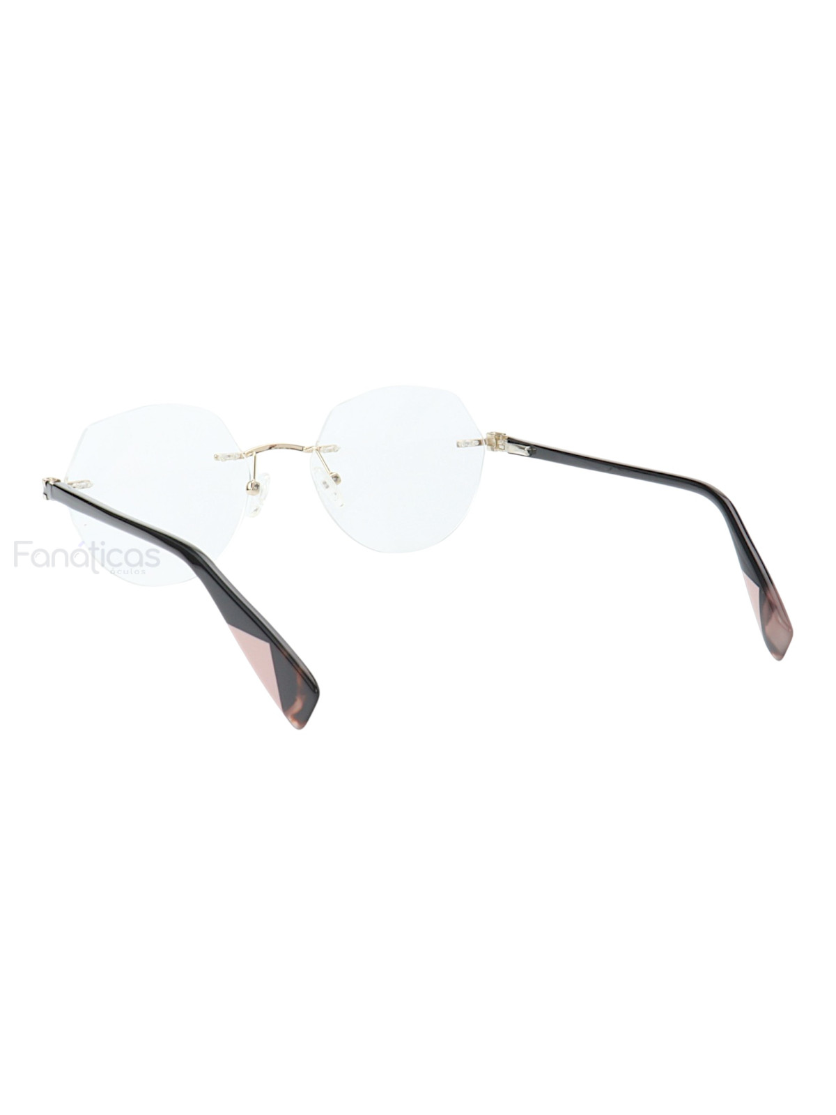 Armação de Óculos Redonda Balgriff MT8006 Dourado e Preto