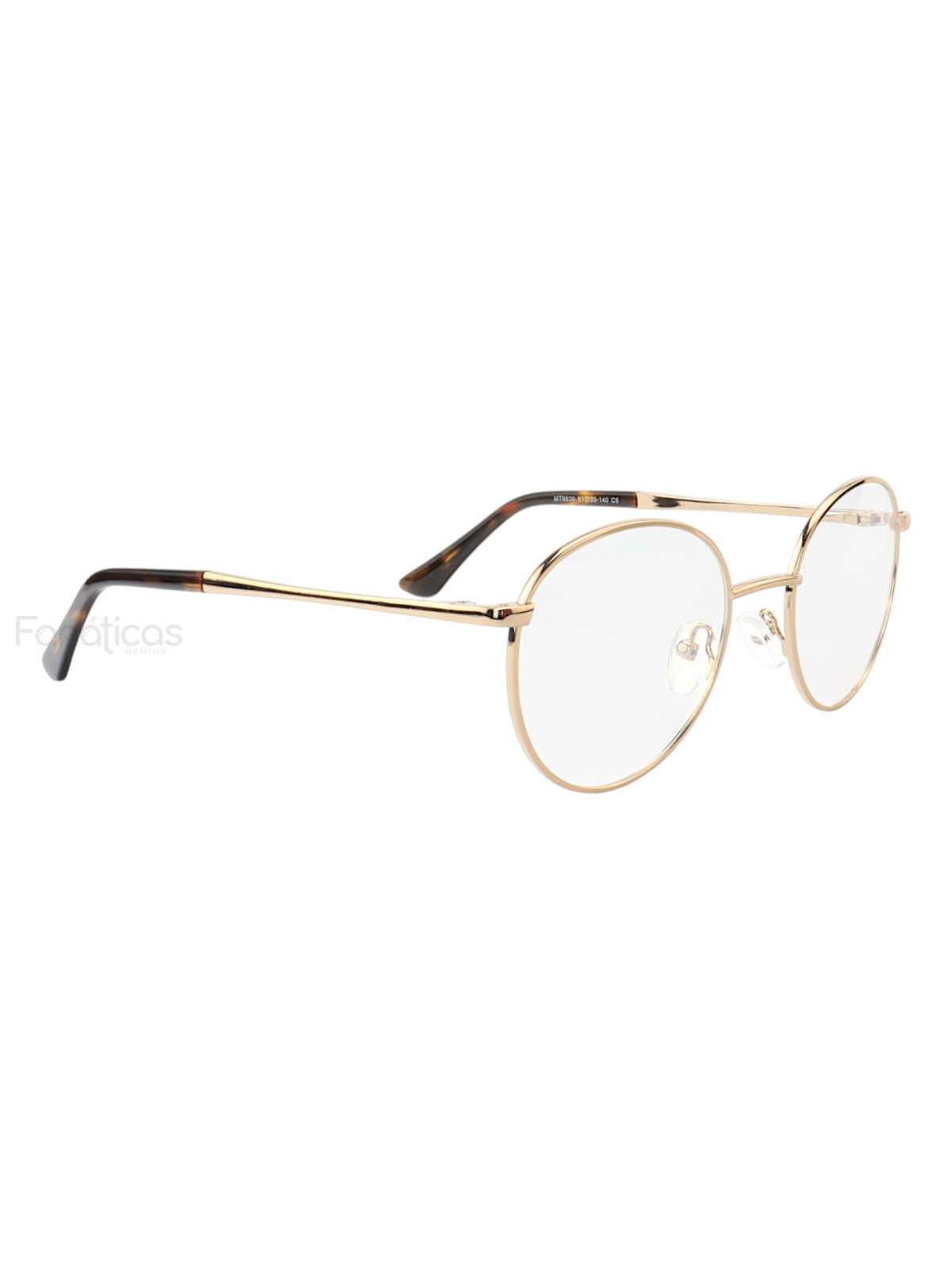 Armação de Óculos Redondo MT6630 Dourado