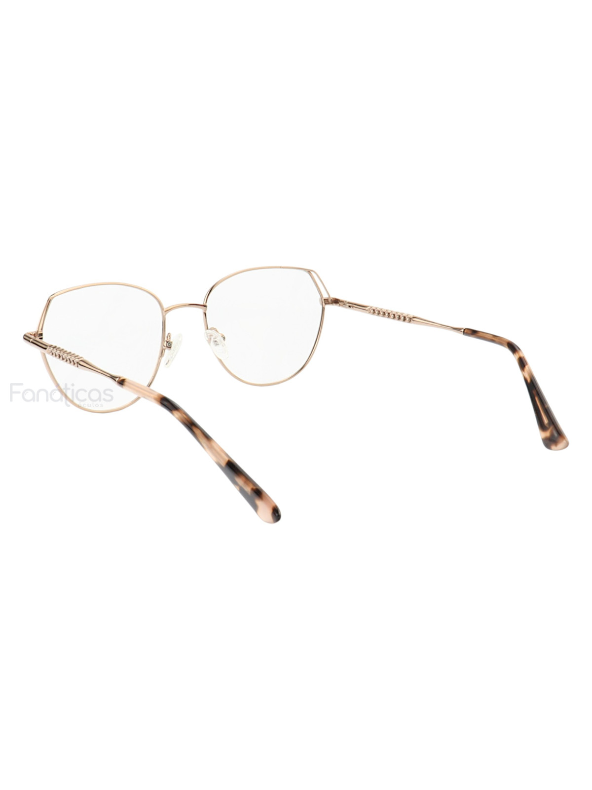 Armação de Óculos Redondo MT8056 Dourado e Rosa Tartaruga