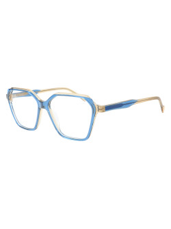 Armação de Óculos Retangular MC4008 Azul e Creme