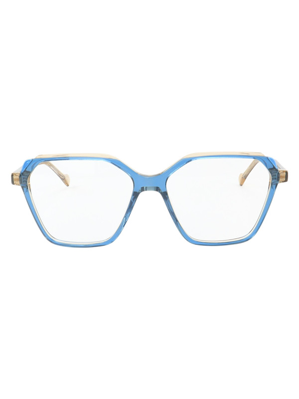 Armação de Óculos Retangular MC4008 Azul e Creme
