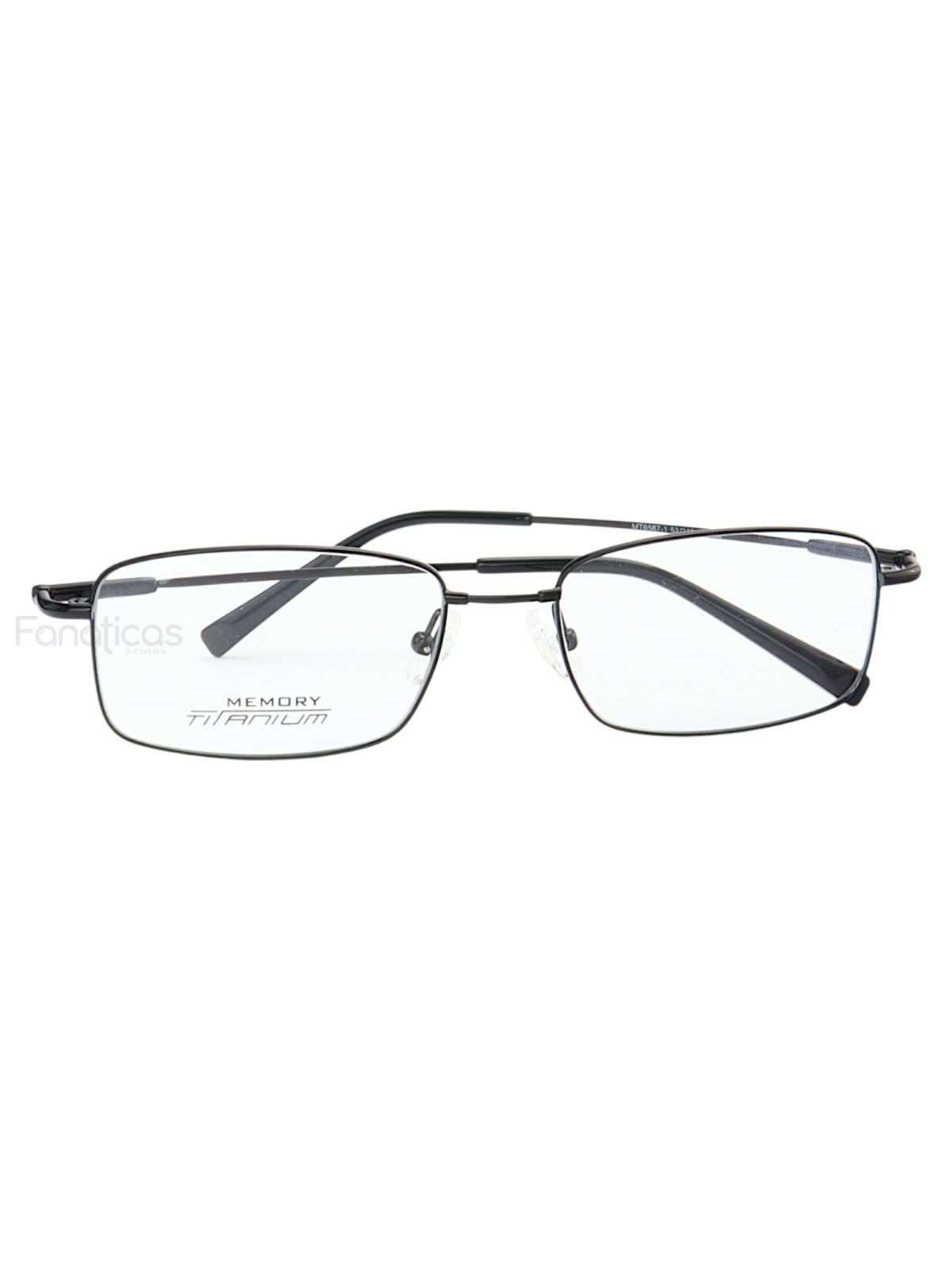 Armação de Óculos Retangular MT6587 Memory Titanium Preto