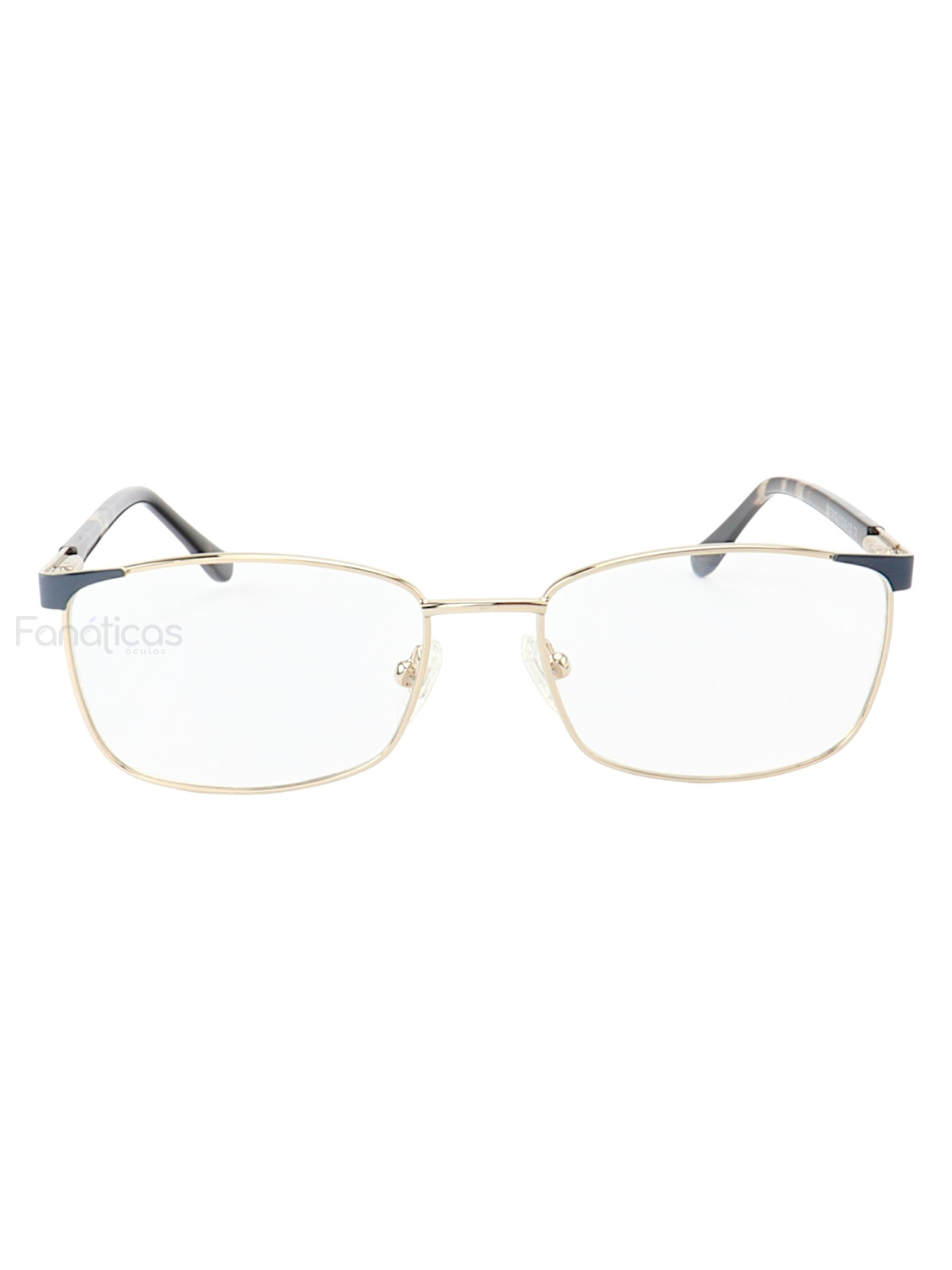 Armação de Óculos Retangular MT6913 Dourado e Azul Tartaruga