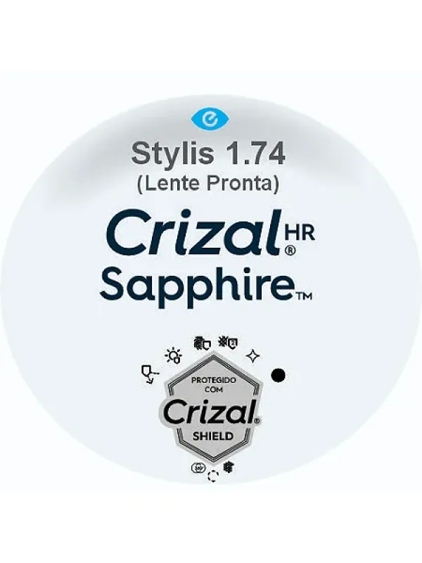 Lentes Essilor Stylis 1.74 + Crizal Sapphire HR Blue Uv