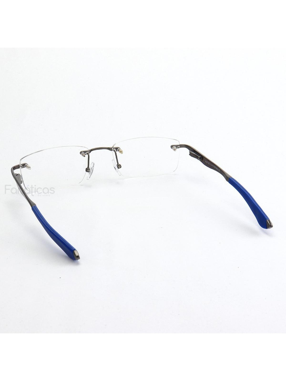 Armação de Óculos Flutuante Sem Aro Wingfold Grafite Azul Dark