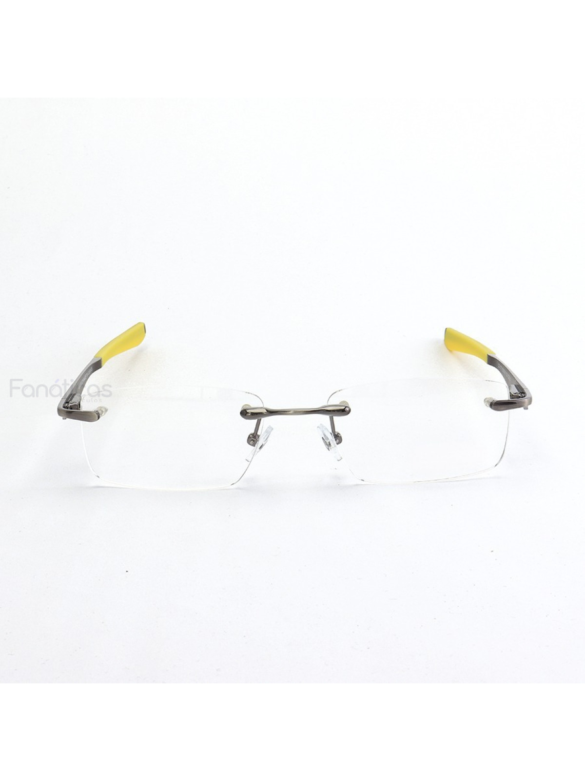 Armação de Óculos Flutuante Sem Aro Wingfold Grafite e Amarelo