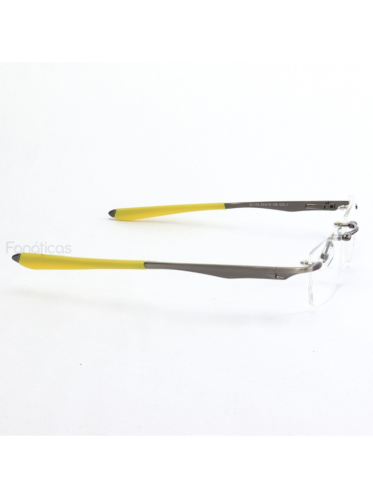 Armação de Óculos Flutuante Sem Aro Wingfold Grafite e Amarelo