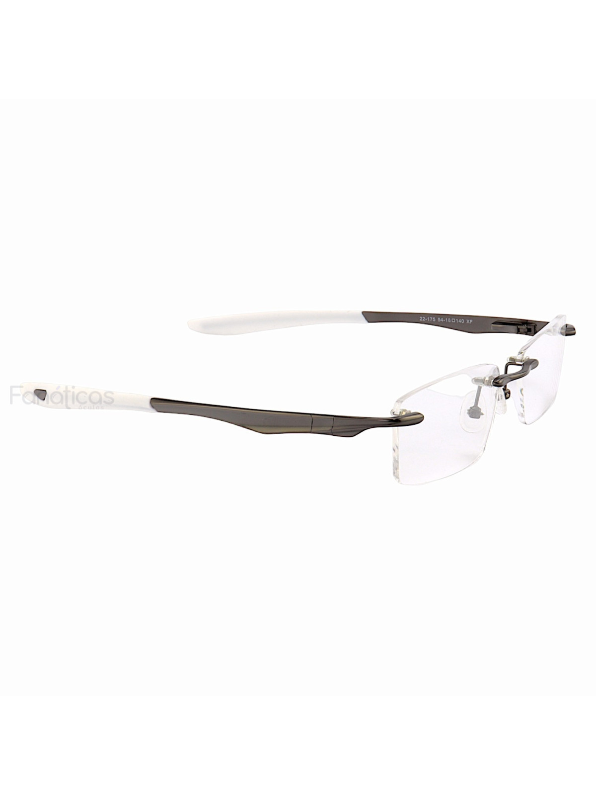 Armação de Óculos Flutuante Sem Aro Wingfold Grafite e Branco
