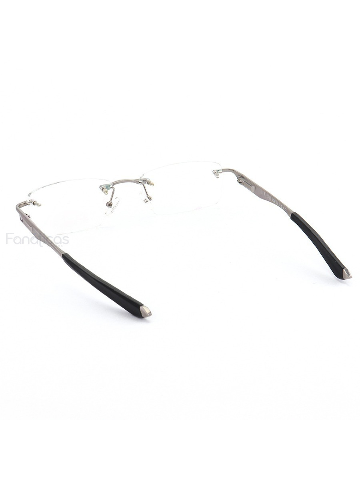 Armação de Óculos Flutuante Sem Aro Wingfold Prata e Preto