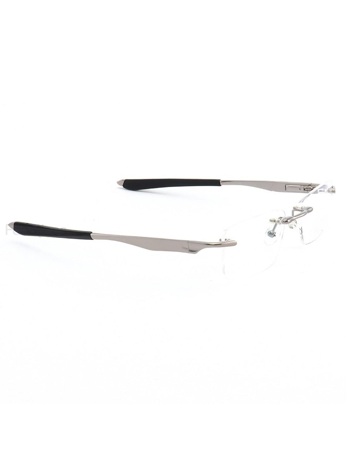 Armação de Óculos Flutuante Sem Aro Wingfold Prata e Preto