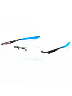 Armação de Óculos Flutuante Sem Aro Wingfold Preto e Azul Claro