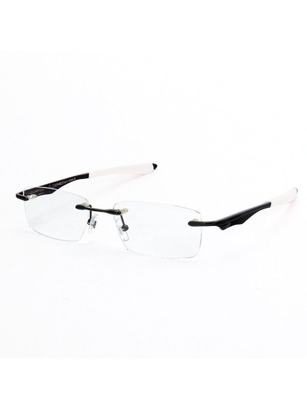 Armação de Óculos Flutuante Sem Aro Wingfold Preto e Branco