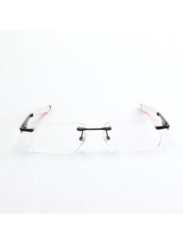 Armação de Óculos Flutuante Sem Aro Wingfold Preto e Branco