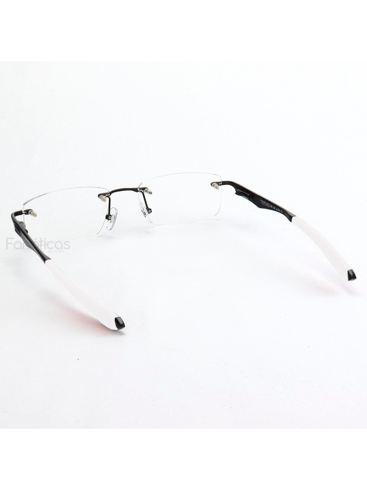 Armação de Óculos Flutuante Sem Aro Wingfold Preto e Branco