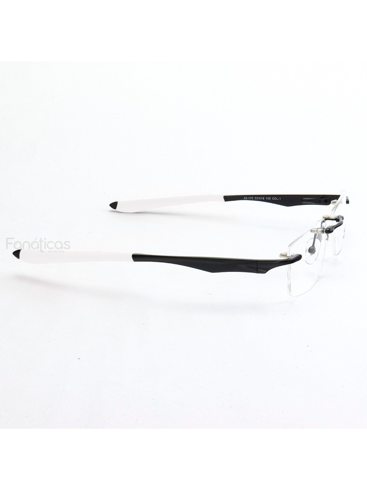 Armação de Óculos Flutuante Sem Aro Wingfold Preto e Branco
