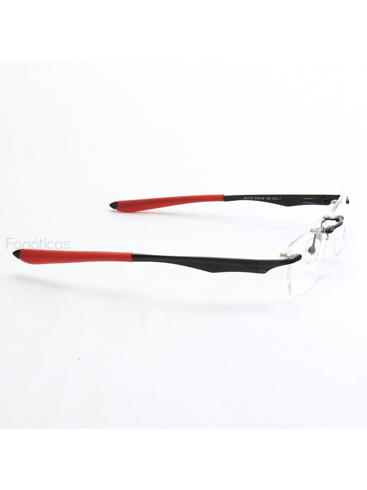 Armação de Óculos Flutuante Sem Aro Wingfold Preto e Vermelho