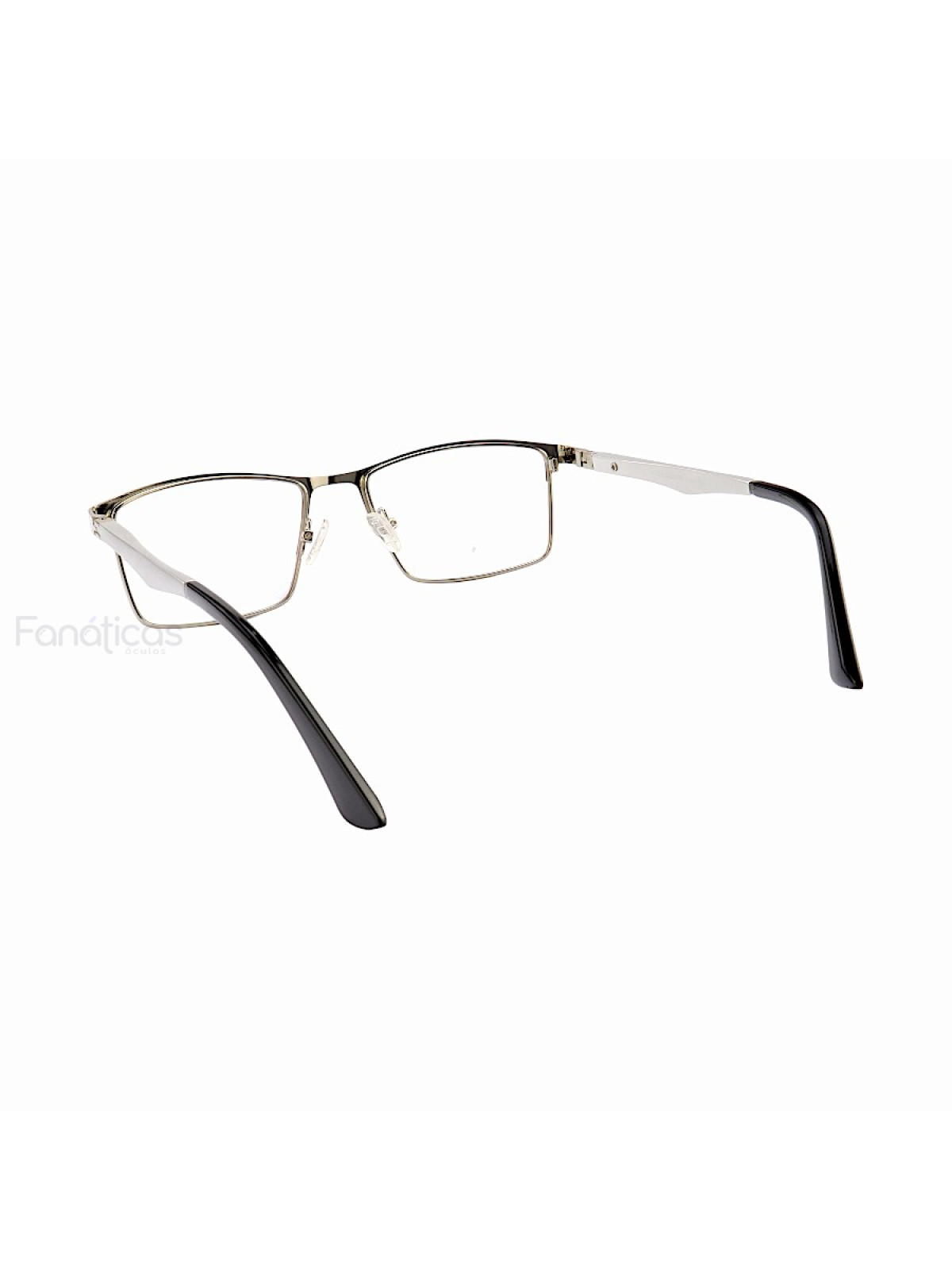 Armação de Óculos FN9127 Metal Titanium Prata e Cinza