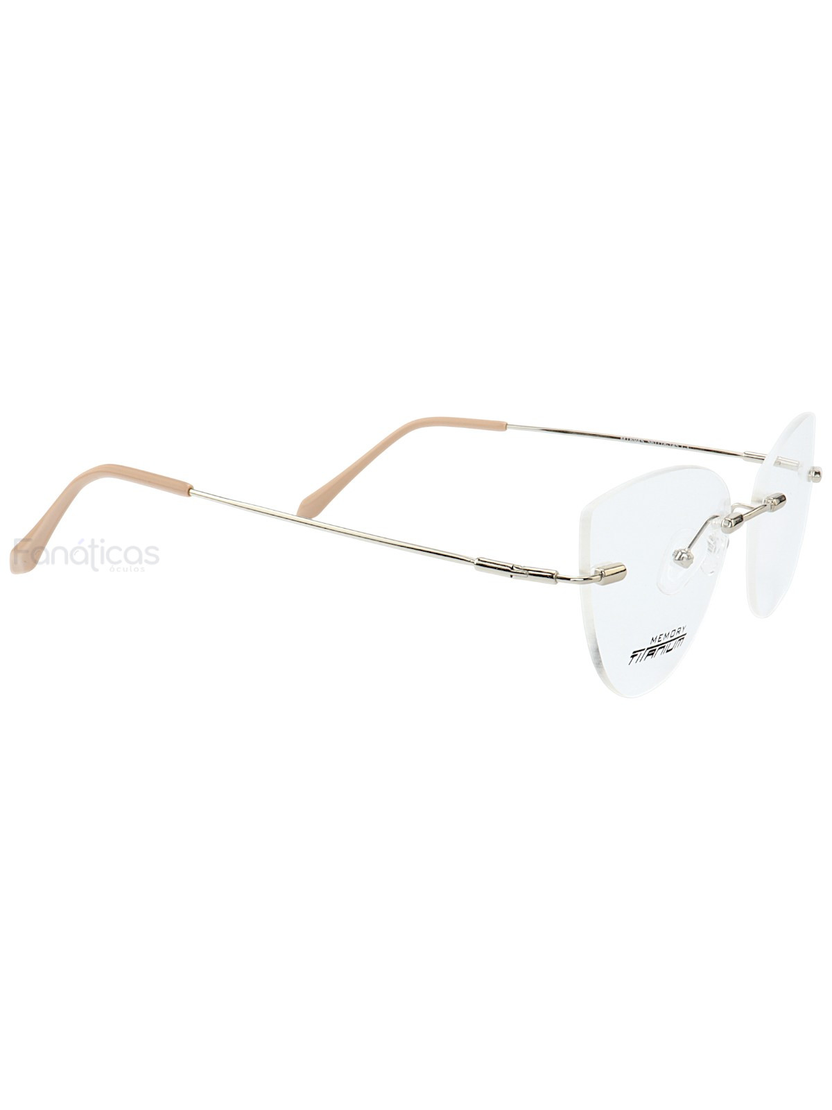 Armação de Óculos Gatinho Balgriff Memory Titanium MT6845 Prata e Rosa
