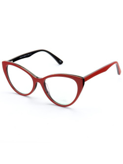 Armação de Óculos Gatinho CH8233 Vermelho e Preto