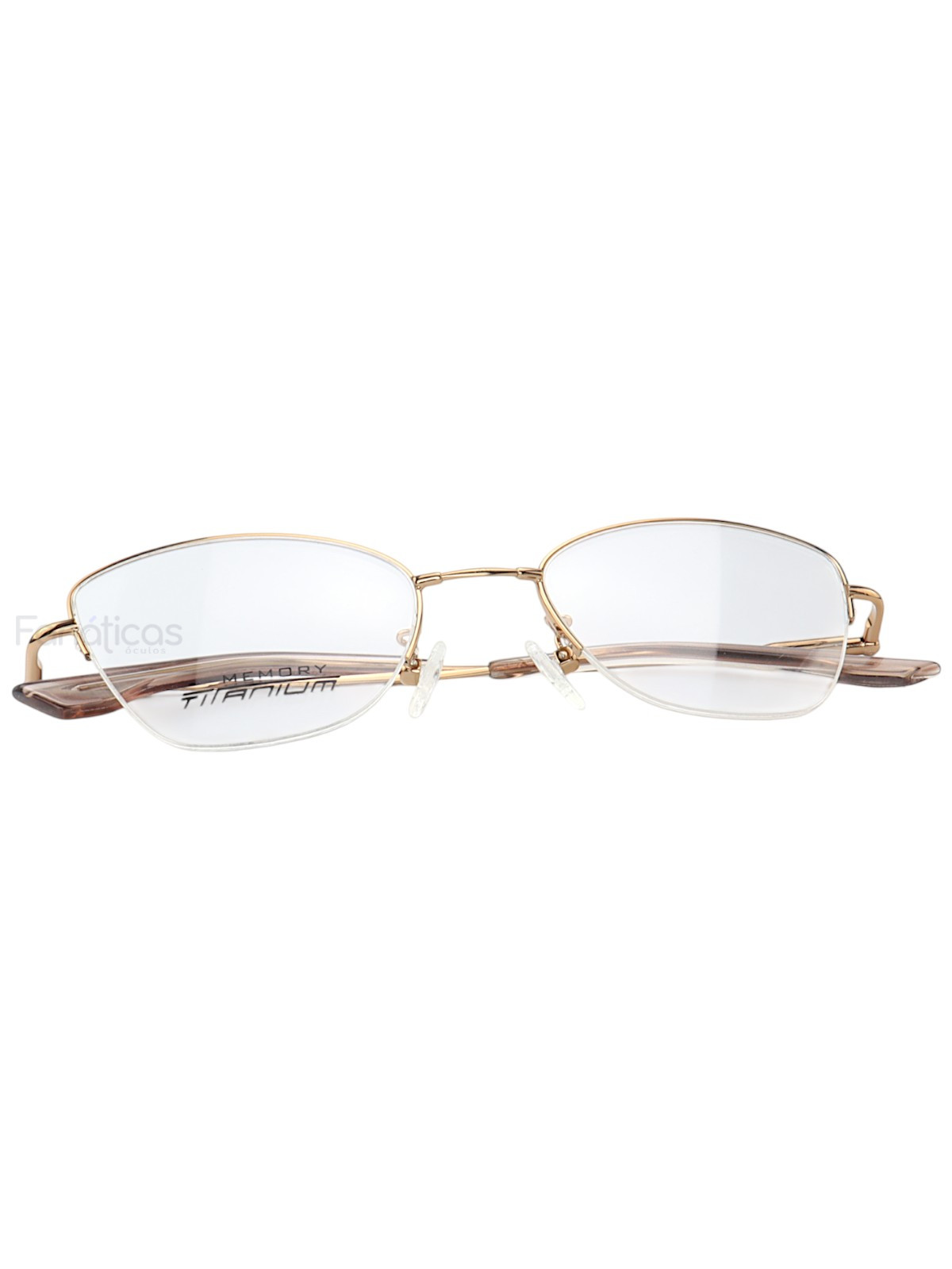 Armação de Óculos Gatinho Memory Titanium MT6932 Bronze