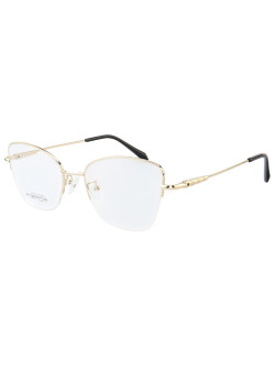 Armação de Óculos Gatinho Memory Titanium MT6932 Dourado Claro